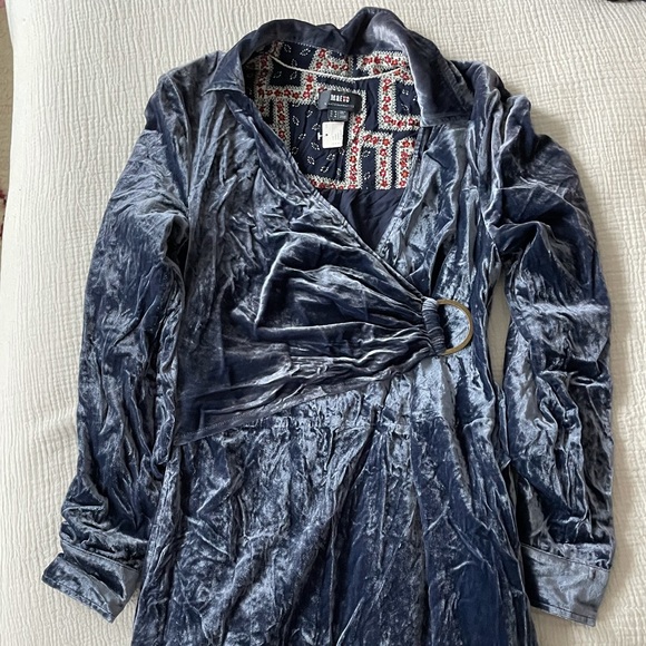 Anthropologie Maeve Blue Velvet Dress 8 NWT - Picture 4 of 5